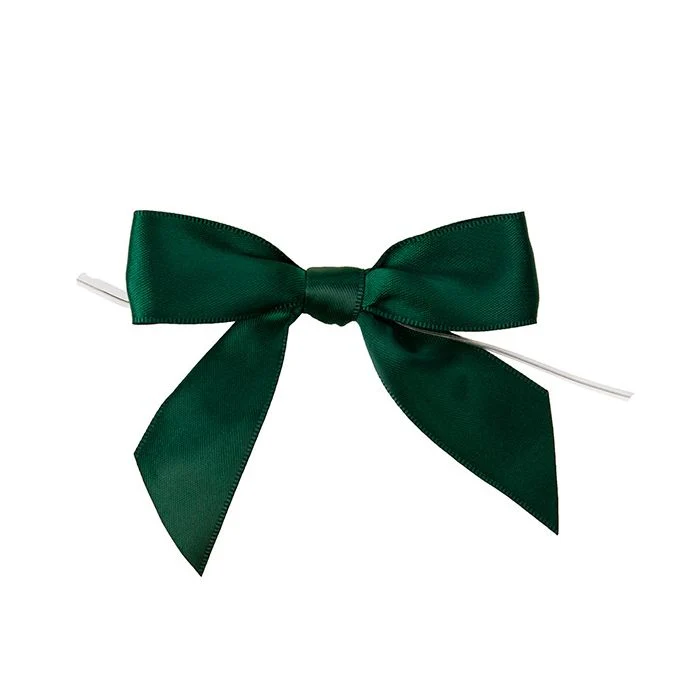 Schleife vorgebunden 8,9 cm Hunter Grün (25 Stück) [BOWHG]