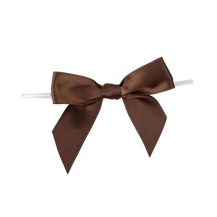 Schleife vorgebunden 8,9 cm Espresso (25 Stück) [BOWES]