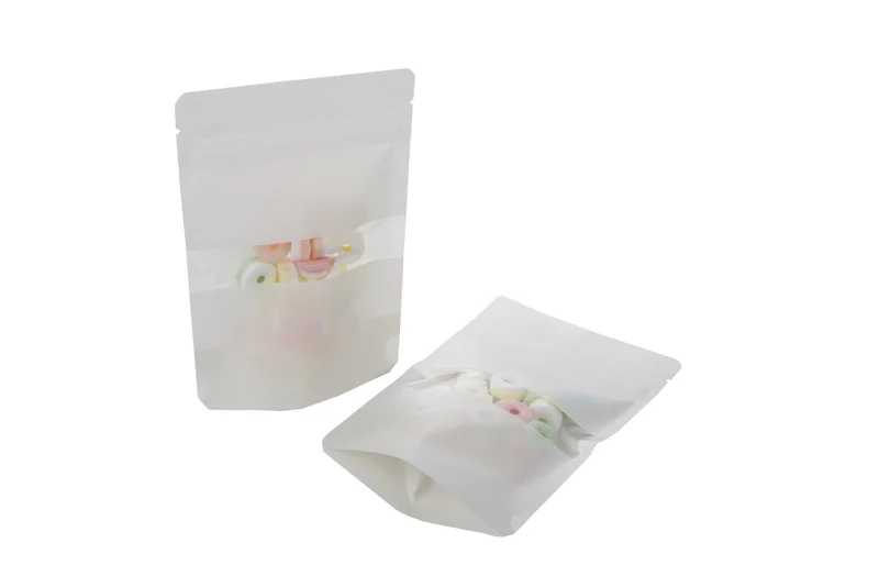 Standbodenbeutel weiß Kraft 10.2x6x15.2cm | 57 Gramm (100 Stück) [ZBGW2WK]