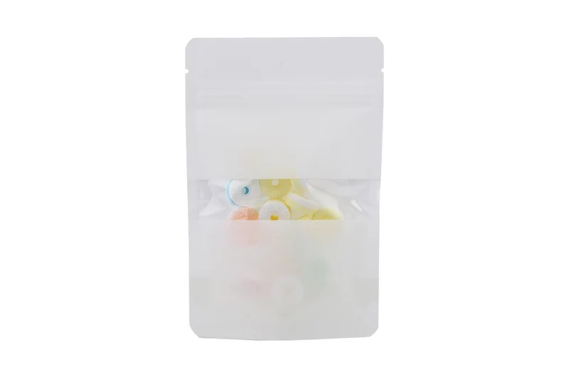 Standbodenbeutel weiß Kraft 10.2x6x15.2cm | 57 Gramm (100 Stück) [ZBGW2WK]