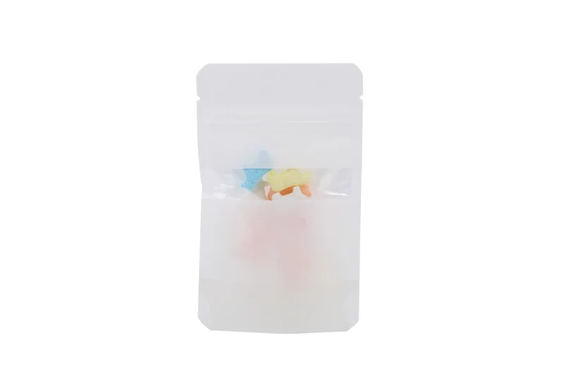 Standbodenbeutel weiß Kraft 8x5x13cm | 28 Gramm (100 Stück) [ZBGW1WK]
