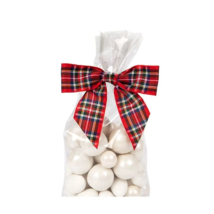 Schleife vorgebunden Rot Plaid 8,9cm (25 Stück) [PBOWR]