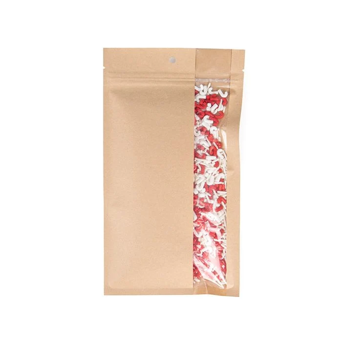 Druckverschlussbeutel Kraft mit vertikalem Fenster 12.7x20.8 cm (100 Stück) [HZBV6K]