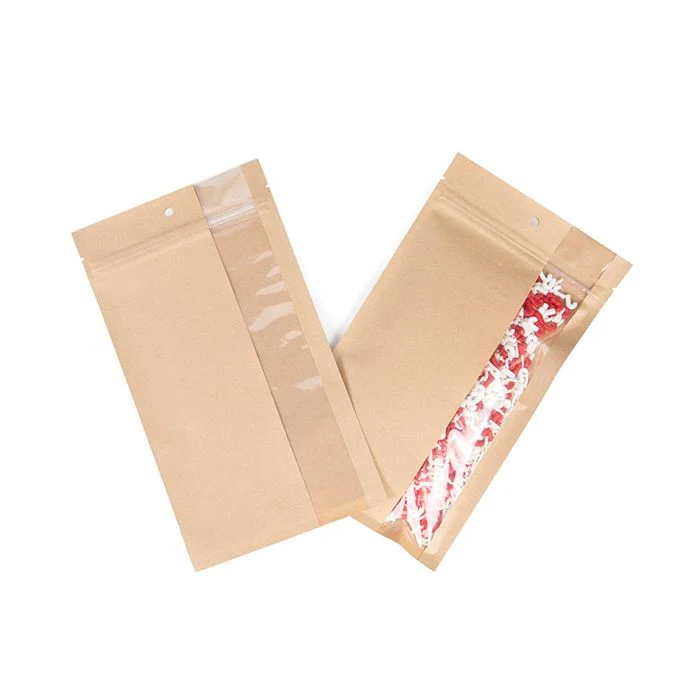 Druckverschlussbeutel Kraft mit vertikalem Fenster 12.7x20.8 cm (100 Stück) [HZBV6K]