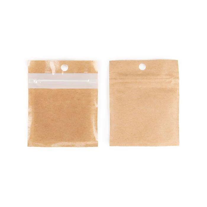 Druckverschlussbeutel Umweltfreundlich Kraft 5.1x5.1 cm (100 Stück) [HZBBE9KC]