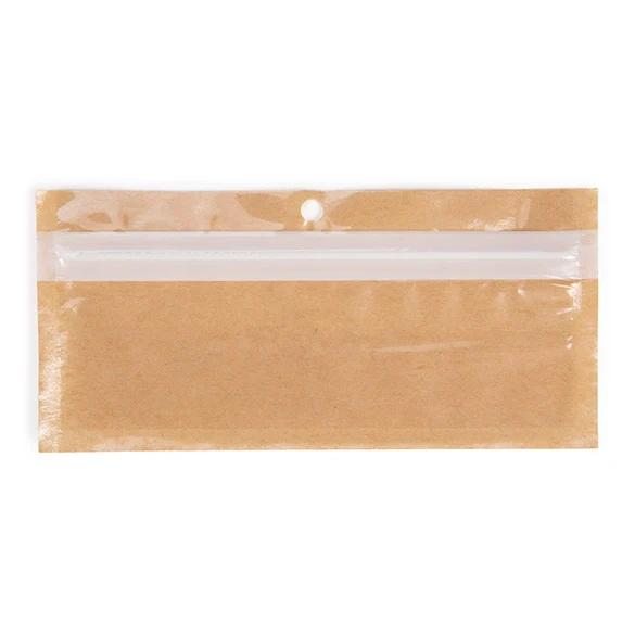 Druckverschlussbeutel Umweltfreundlich Kraft 14x4.4 cm (100 Stück) [HZBBE8KC]