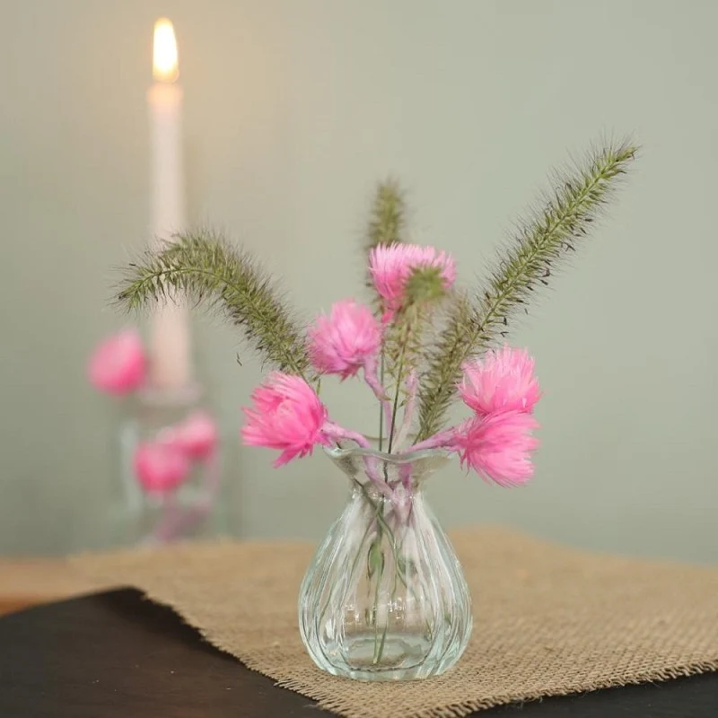 Blumenvase Ø7 h: 9 cm Transparent (12 Stück) [IFS-29800]