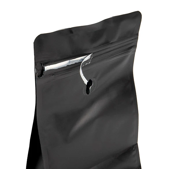 Kaffee Klappenbeutel Matt Schwarz 12,7x7,9x20,3 cm (50 Stück) [BBC2MB]