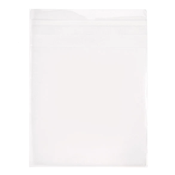 Frostweißer Plastik Klappenbeutel 10,2x10,2 cm Haftklebestreifen (100 Stück) [B44F]