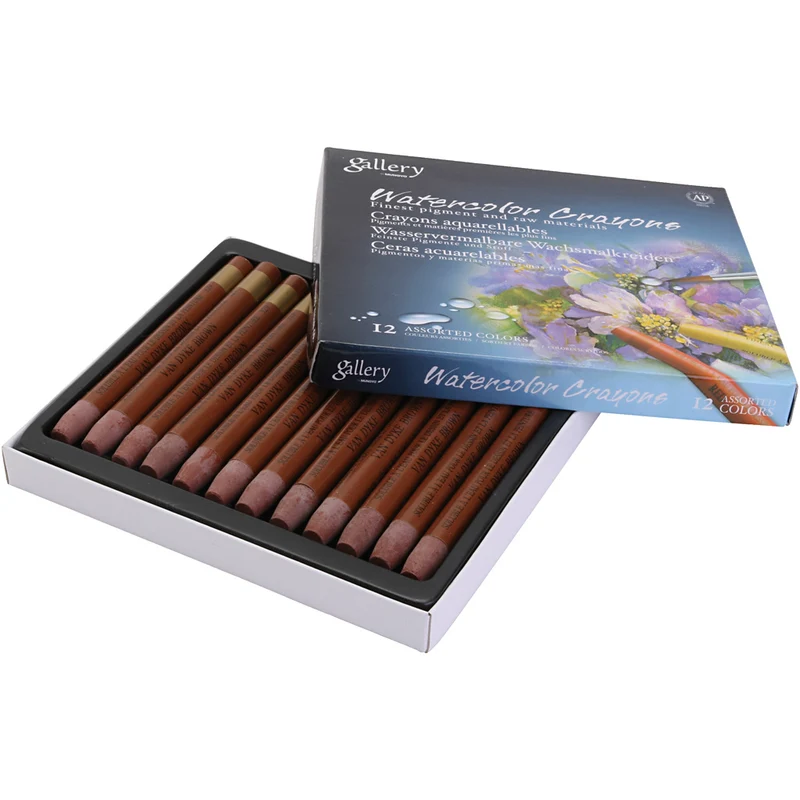 Gallery Aquarell-Kreide, Braun, 12 Stk/ 1 Pck [HOB-427374]