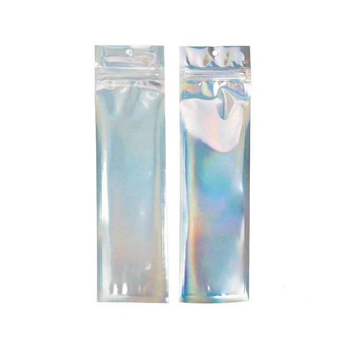Druckverschlussbeutell Transparent/Holografisch 6,4x22,9 cm (100 Stück) [HZBB1CH]