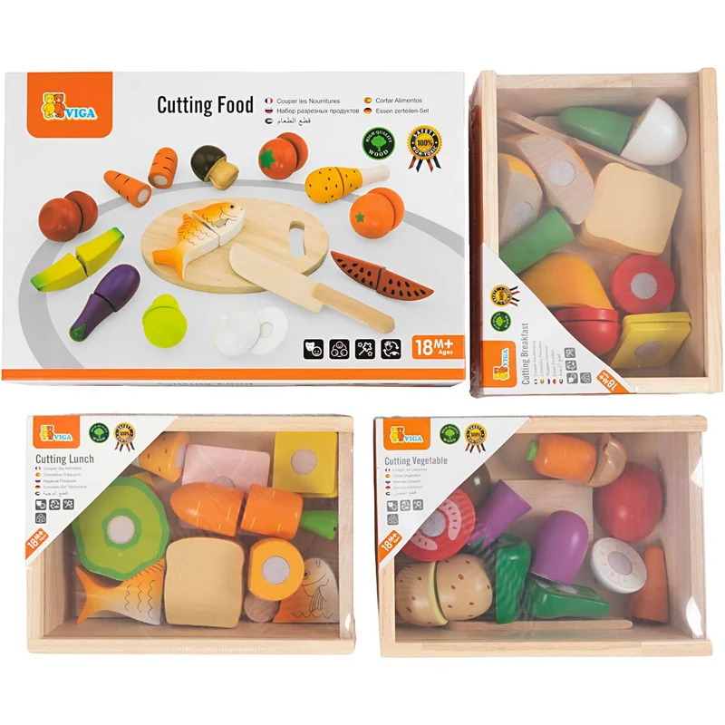 VIGA zerlegbares Lebensmittel-Spielset aus Holz, 45 Teile/ 1 Set [HOB-907813]