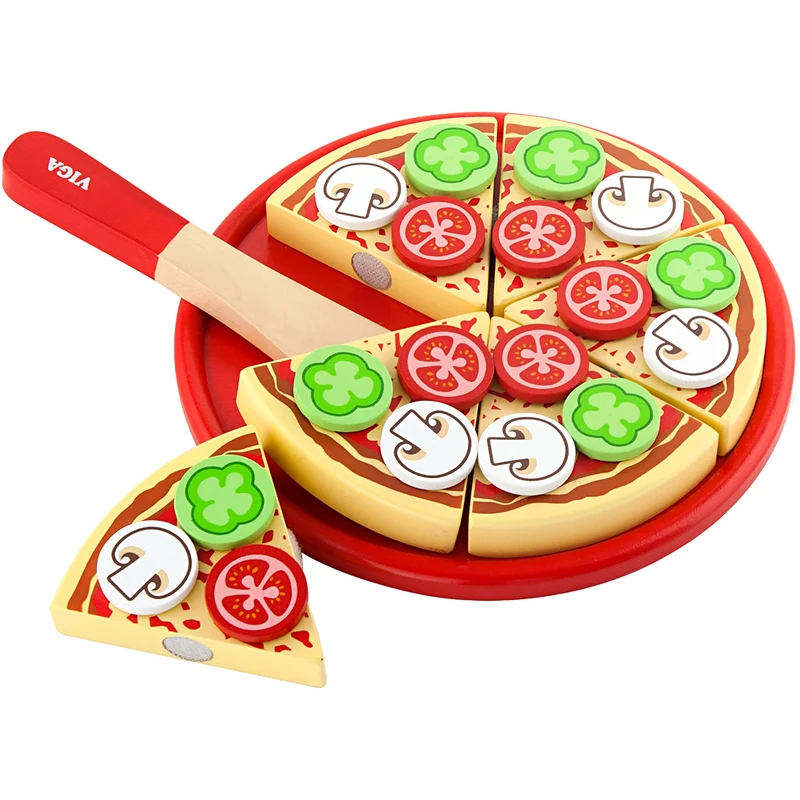 VIGA Spielholzpizza, Größe 23x3,5 cm, 1 Stk [HOB-907795]