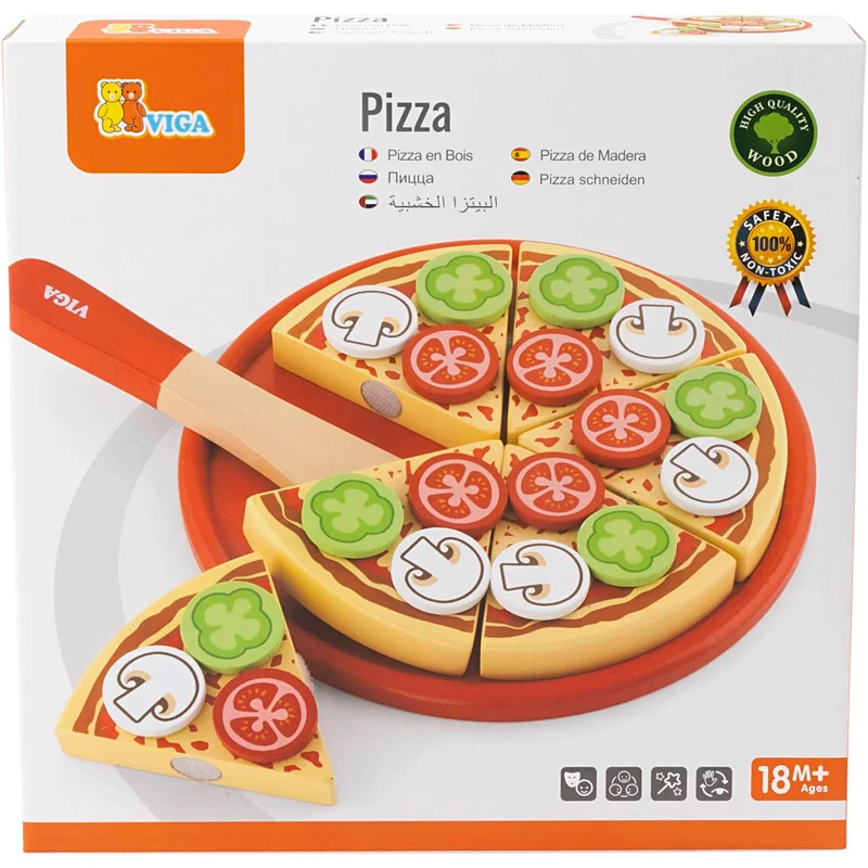 VIGA Spielholzpizza, Größe 23x3,5 cm, 1 Stk [HOB-907795]