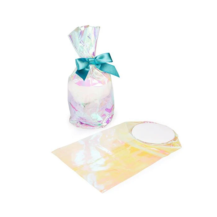 Plastikbeutel Runde Boden Schillernd 10,2x25,4 cm mit Bodenblatt (50 Stück) [RPBGH4]