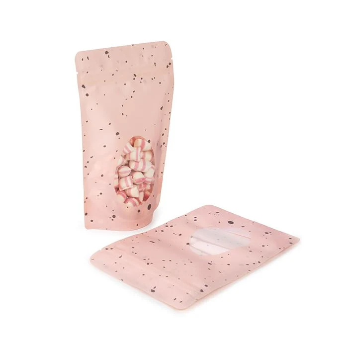 Standbodenbeutel Rosa Speckled Egg 13x7,9x20,6 cm (25 Stück) [ZBGSW3EP]