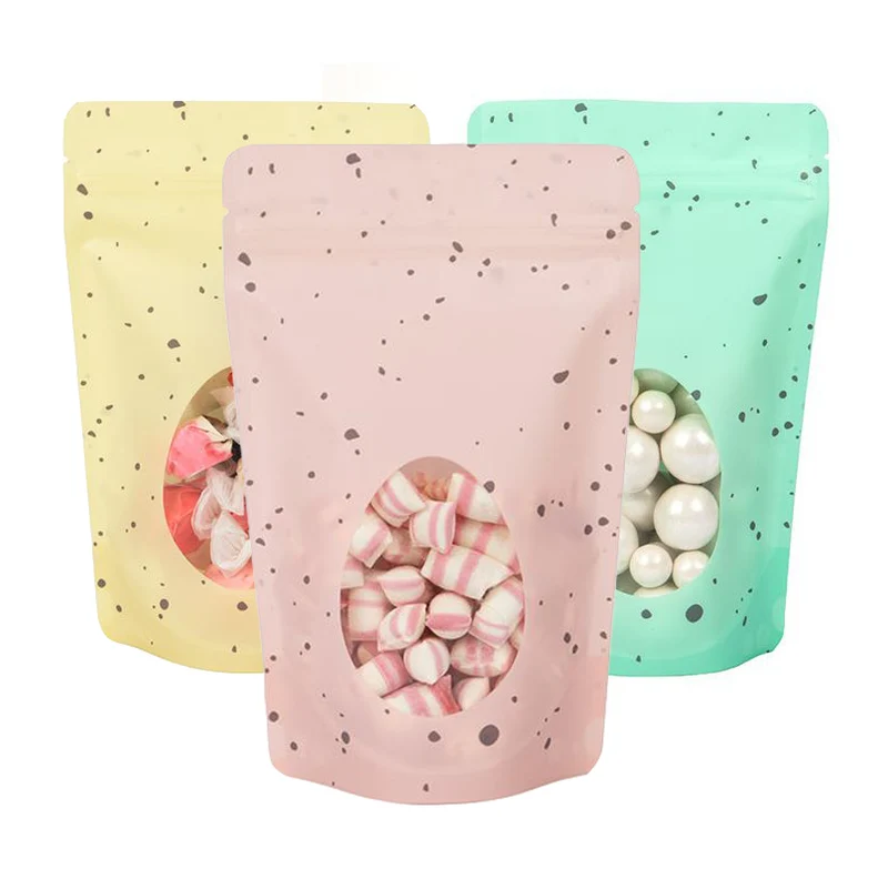 Standbodenbeutel Rosa Speckled Egg 13x7,9x20,6 cm (25 Stück) [ZBGSW3EP]