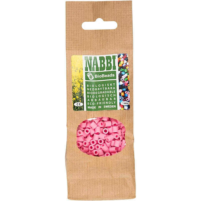 NABBI BioBeads, Größe 5x5 mm, Lochgröße 2.5 mm, medium, Rosa, 1000 Stk/ 1 Pck [HOB-9067760]