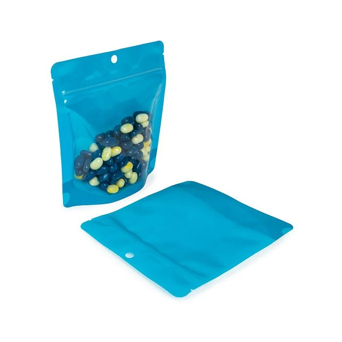 Standbodenbeutel Neon Blau 15.9x6.4x14.6 cm (100 Stück) [ZBGNSHZBL]
