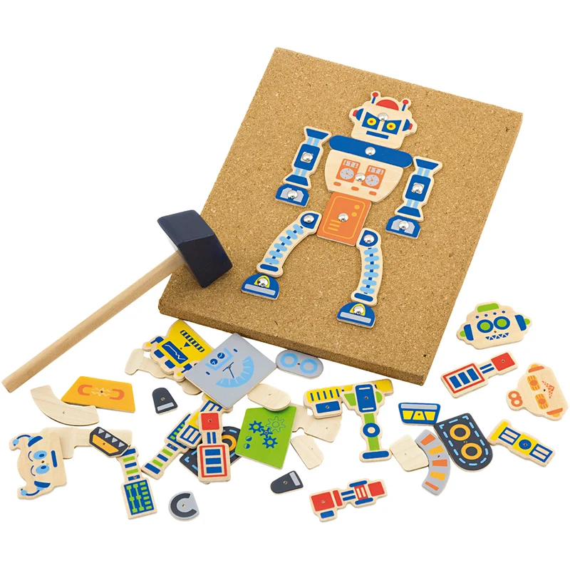 VIGA Hammer-Mosaik-Set, Roboter, Größe 23x18 cm, 1 Stk [HOB-907771]