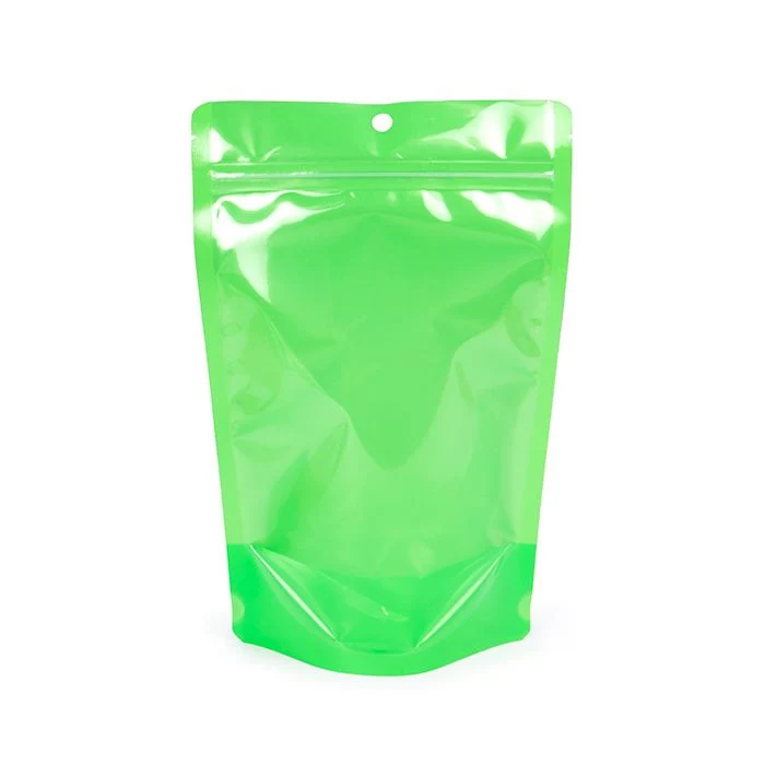 Standbodenbeutel Transparent/Neon- Grün 14,9x8,9x23,2 cm (100 Stück) [ZBGN7GR]