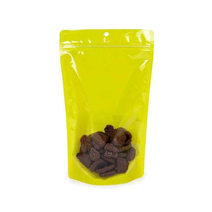 Standbodenbeutel Transparent/Neon- Gelb 17,2x8,9x28,6 cm (100 Stück) [ZBGN4YW]