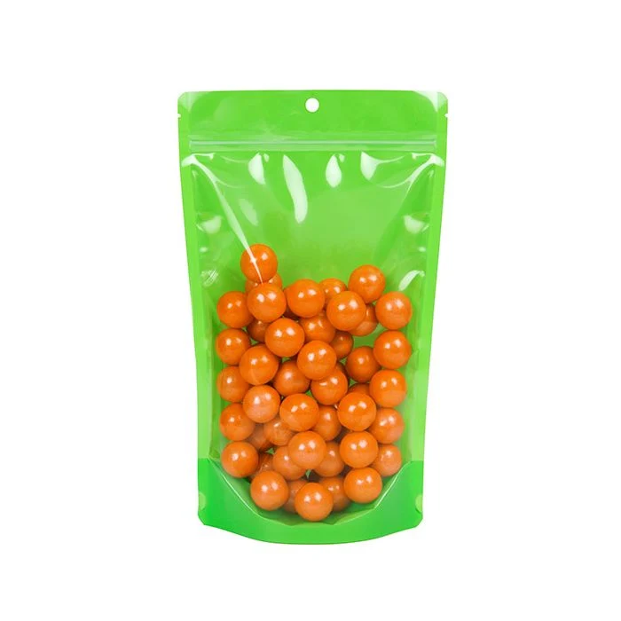 Standbodenbeutel Transparent/Neon- Grün 17,2x8,9x28,6 cm (100 Stück) [ZBGN4GR]