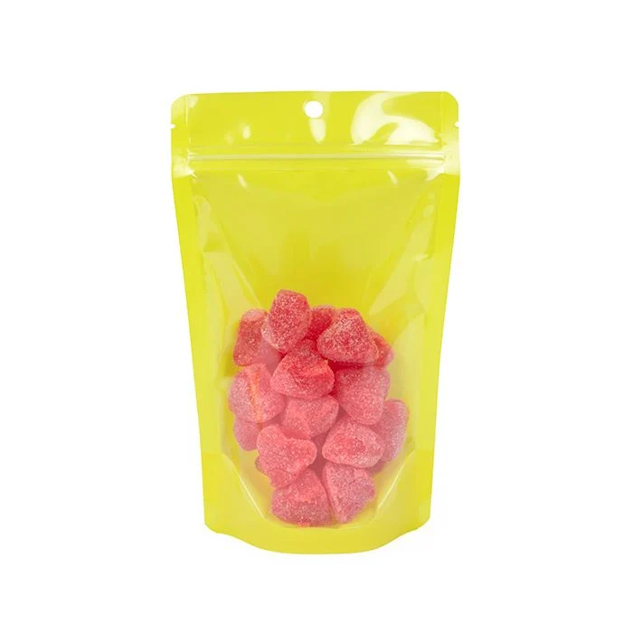 Standbodenbeutel Transparent/Neon- Gelb 13x7,9x20,6 cm (100 Stück) [ZBGN3YW]