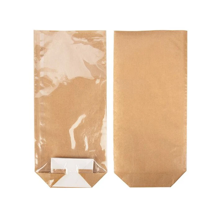 Blockbodenbeutel Kraft7x5.1x25.4 cm mit Bodenblatt (100 Stück) [FGKB17]