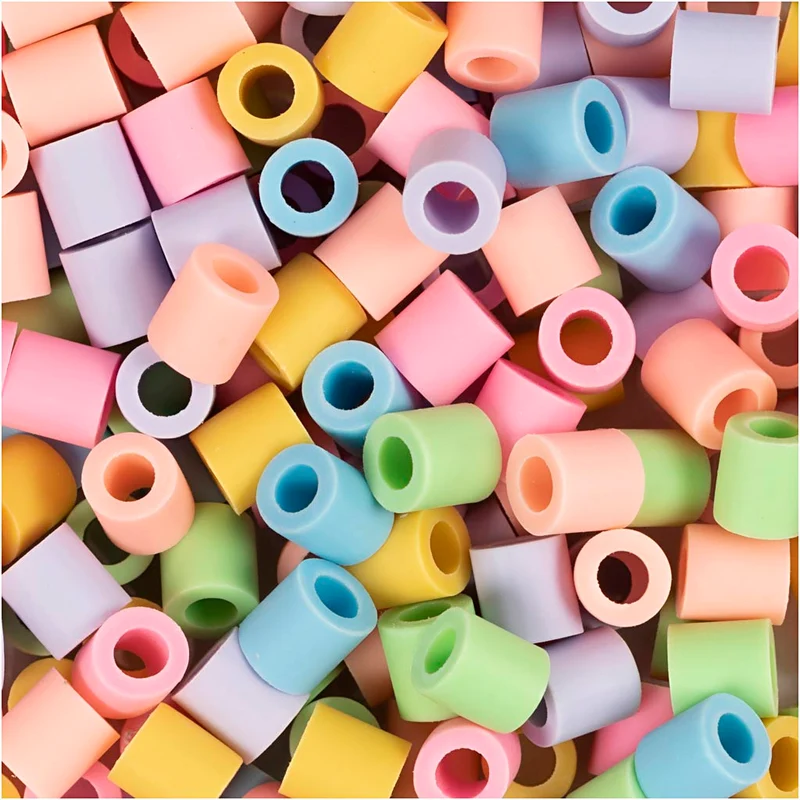 NABBI BioBeads, Größe 5x5 mm, Lochgröße 2.5 mm, medium, Pastellfarben, 1000 Stk/ 1 Pck [HOB-9067651]