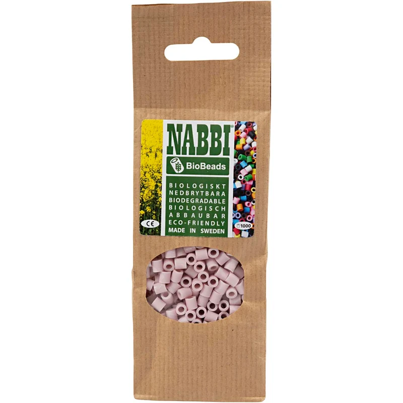 NABBI BioBeads, Größe 5x5 mm, Lochgröße 2,5 mm, medium, Rosa, 1000 Stk/ 1 Pck [HOB-9067646]