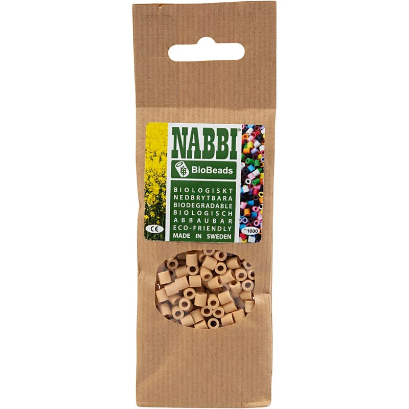 NABBI BioBeads, Größe 5x5 mm, Lochgröße 2.5 mm, medium, Creme, 1000 Stk/ 1 Pck [HOB-9067643]