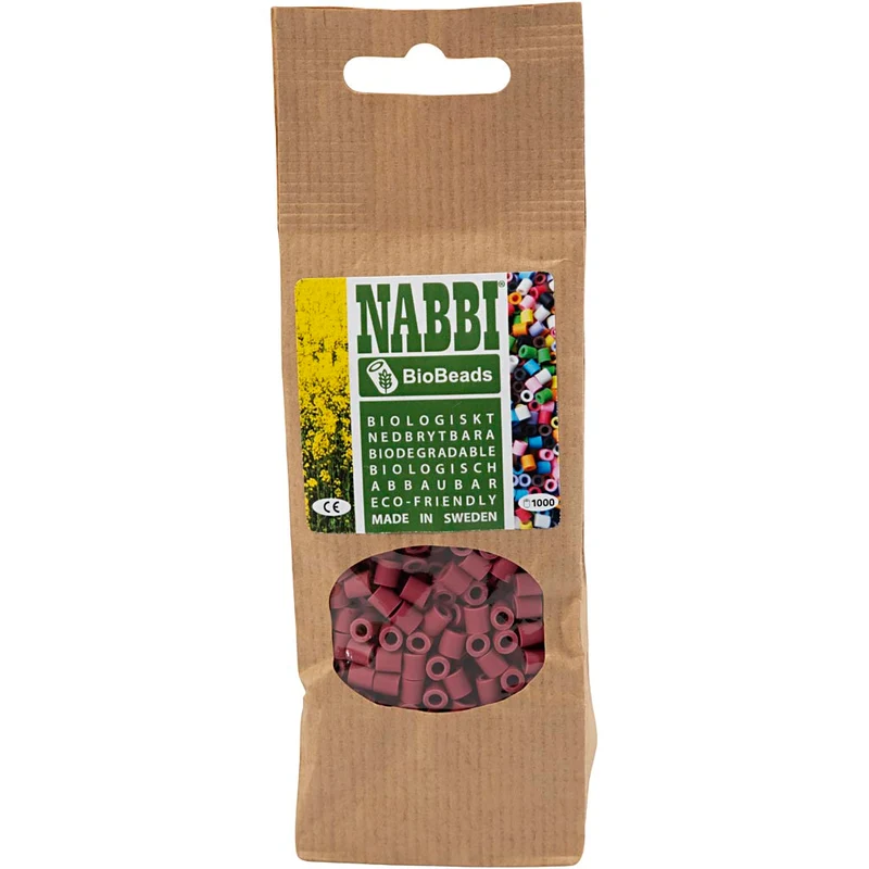 NABBI BioBeads, Größe 5x5 mm, Lochgröße 2,5 mm, medium, Burgundy, 1000 Stk/ 1 Pck [HOB-9067640]