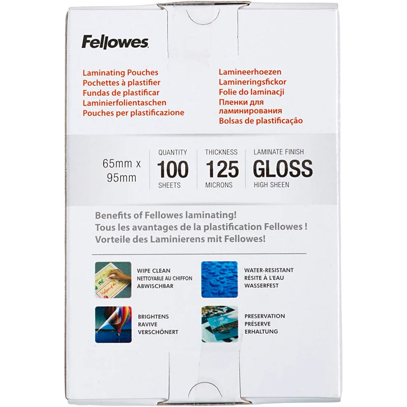 Laminiertaschen, Größe 65x95 mm, Dicke 125 my, Transparent, 100 Stk/ 1 Pck [HOB-250110]
