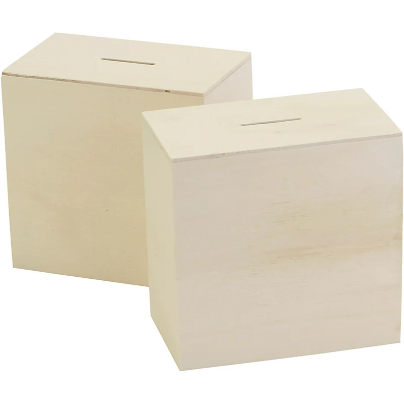 Holzspardosen zum Bemalen, Größe 10x10x6 cm, 10 Stk/ 1 Pck [HOB-669041]