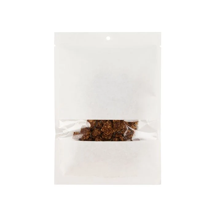 Kraft Klappenbeutel Weiß Umweltfreundlich 15,2x22,9 cm Verschließbar mit Fenster (100 Stück) [KHS69WKW]