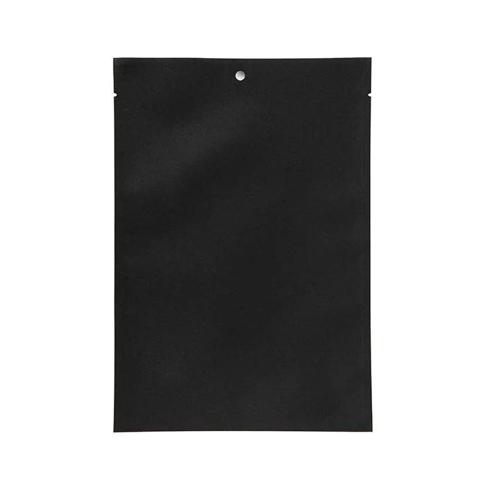 Kraft Klappenbeutel Schwarz Umweltfreundlich 15,2x22,9 cm Verschließbar (100 Stück) [KHS69BK]