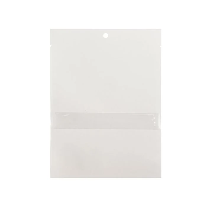 Kraft Klappenbeutel Weiß Umweltfreundlich 12,7x17,8 cm Verschließbar mit Fenster (100 Stück) [KHS57WKW]
