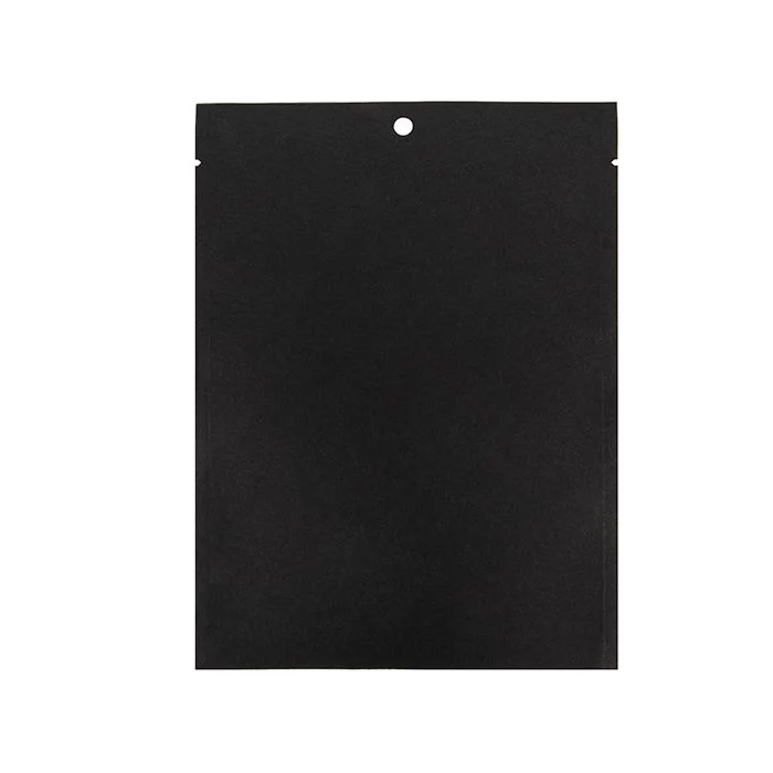 Kraft Klappenbeutel Schwarz Umweltfreundlich 12,7x17,8 cm Verschließbar (100 Stück) [KHS57BK]