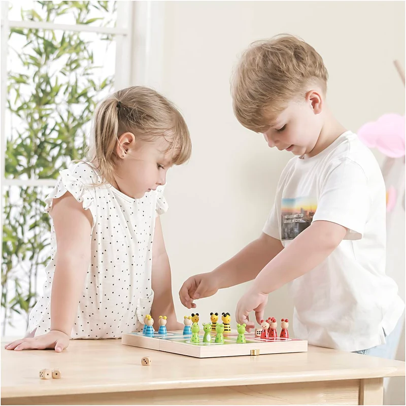 VIGA Brettspiel Ludo Tiere , 1 Set [HOB-907762]