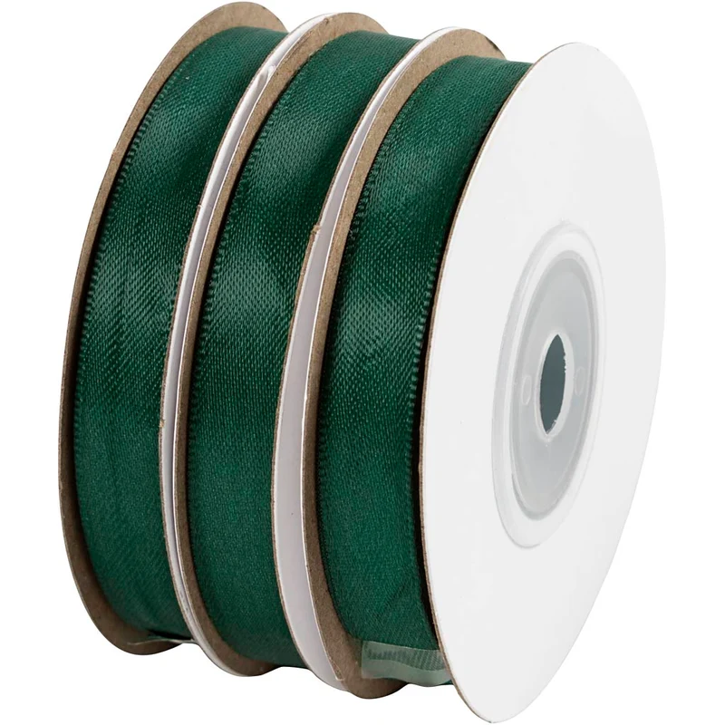 Satinband, B 10 mm, Grün, 3x10 m/ 1 Rolle [HOB-780264]