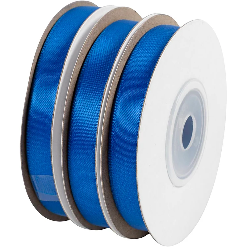 Satinband, B 10 mm, Blau, 3x10 m/ 1 Rolle [HOB-780254]
