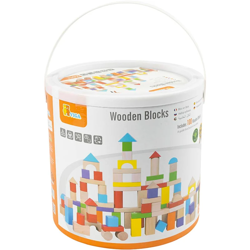 VIGA Holzblöcke, Größe 3 cm, 100 Teile/ 1 Pck [HOB-907731]