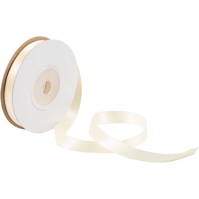 Satinband, B 10 mm, Creme, 10 m/ 1 Rolle [HOB-780102]
