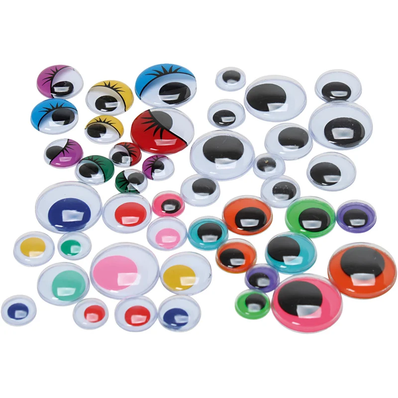 Wackelaugen - Sortiment, Größe 9,5-19 mm, 4 Teile, 500 Stk/ 1 Pck [HOB-762550]
