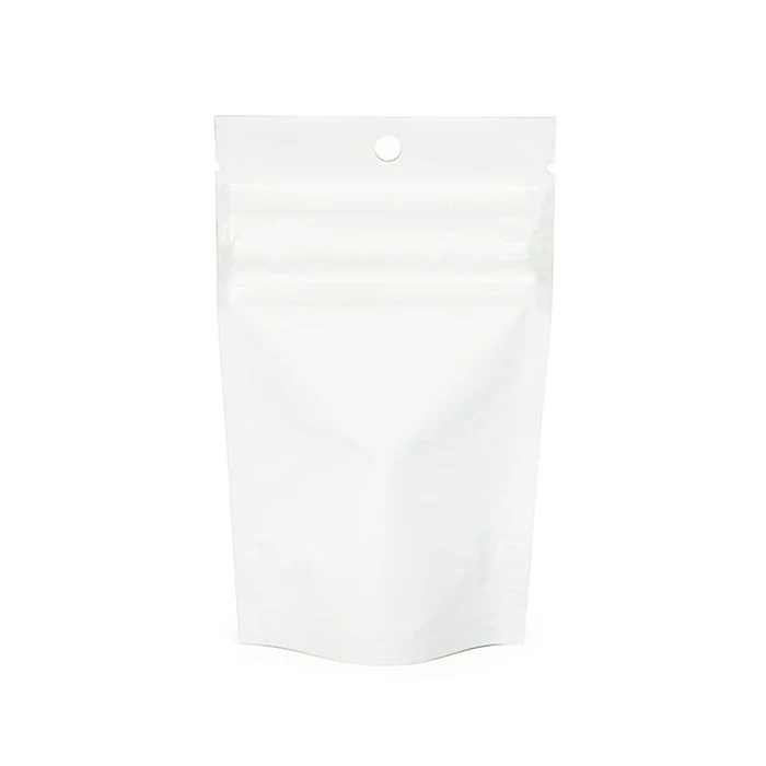 Kindersichere Standbodenbeutel Weiß 7,9x5,1x13 cm (100 Stück) [CRP1MW]