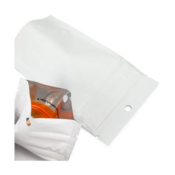 Kindersichere Standbodenbeutel Weiß 7,9x5,1x13 cm (100 Stück) [CRP1MW]