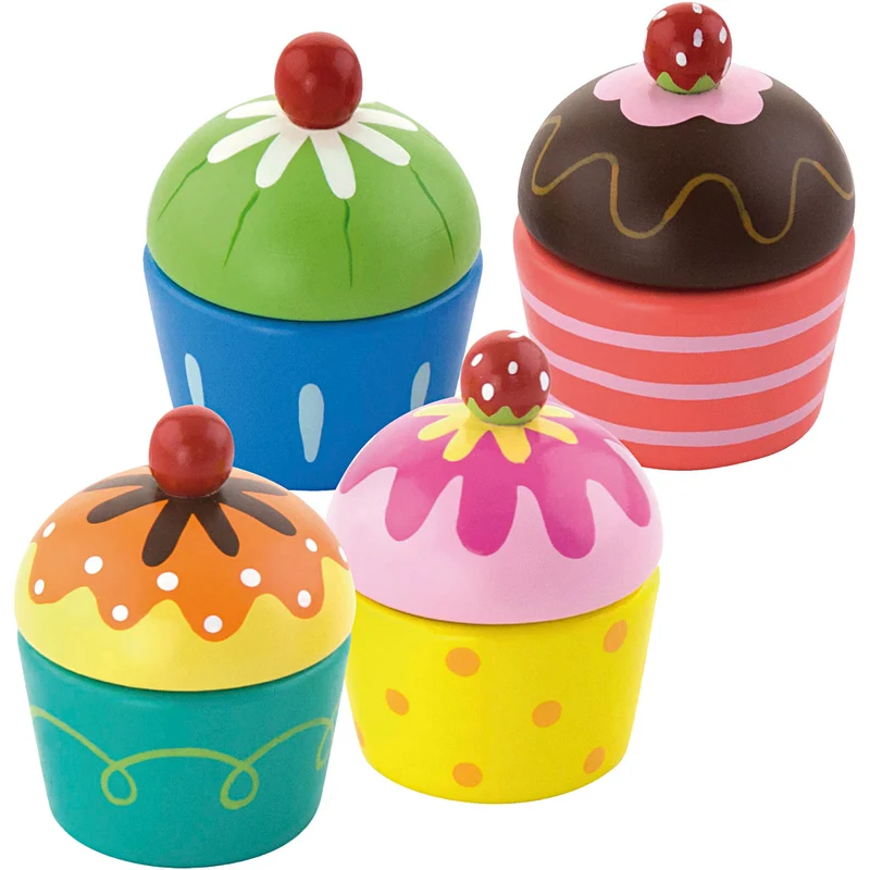 VIGA Cupcakes, Größe 4x5,5 cm, 4 Teile/ 1 Pck [HOB-907721]