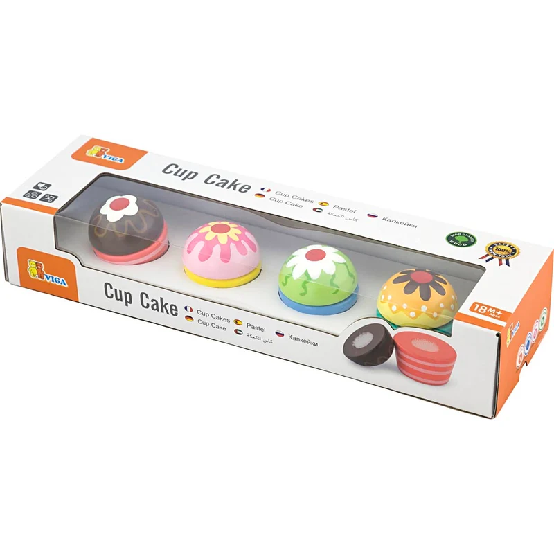 VIGA Cupcakes, Größe 4x5,5 cm, 4 Teile/ 1 Pck [HOB-907721]