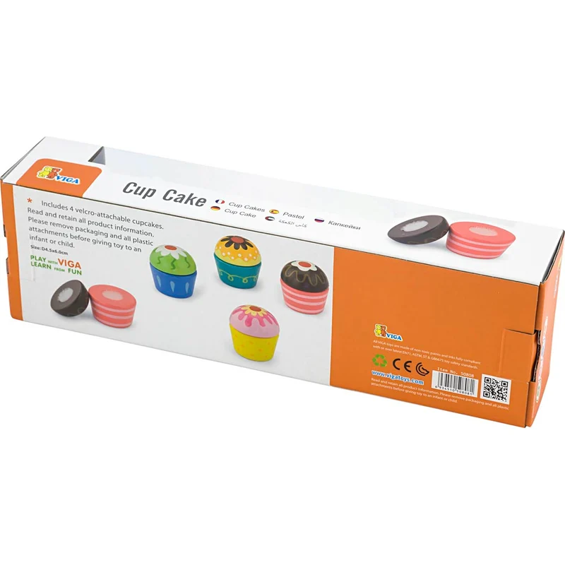 VIGA Cupcakes, Größe 4x5,5 cm, 4 Teile/ 1 Pck [HOB-907721]